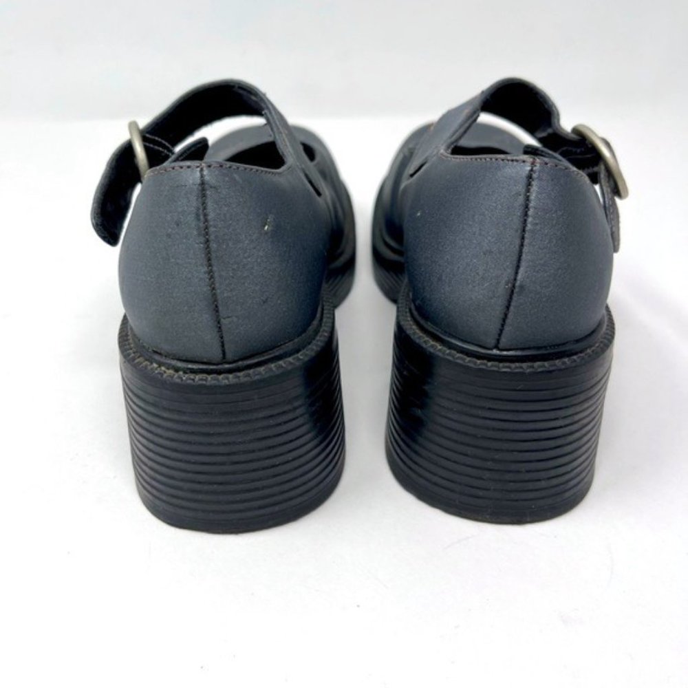 LEI Y2K vintage girls Chunky Mary Janes EMILIM gray floral embroidered US 1 BoxK - Picture 4 of 8